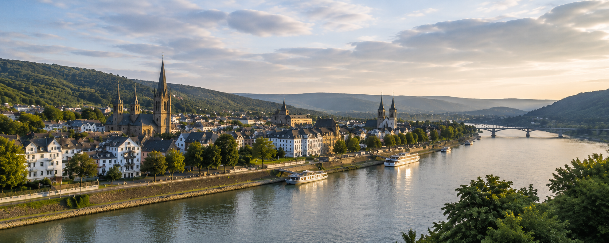 Neuwied Rhine Panorama View